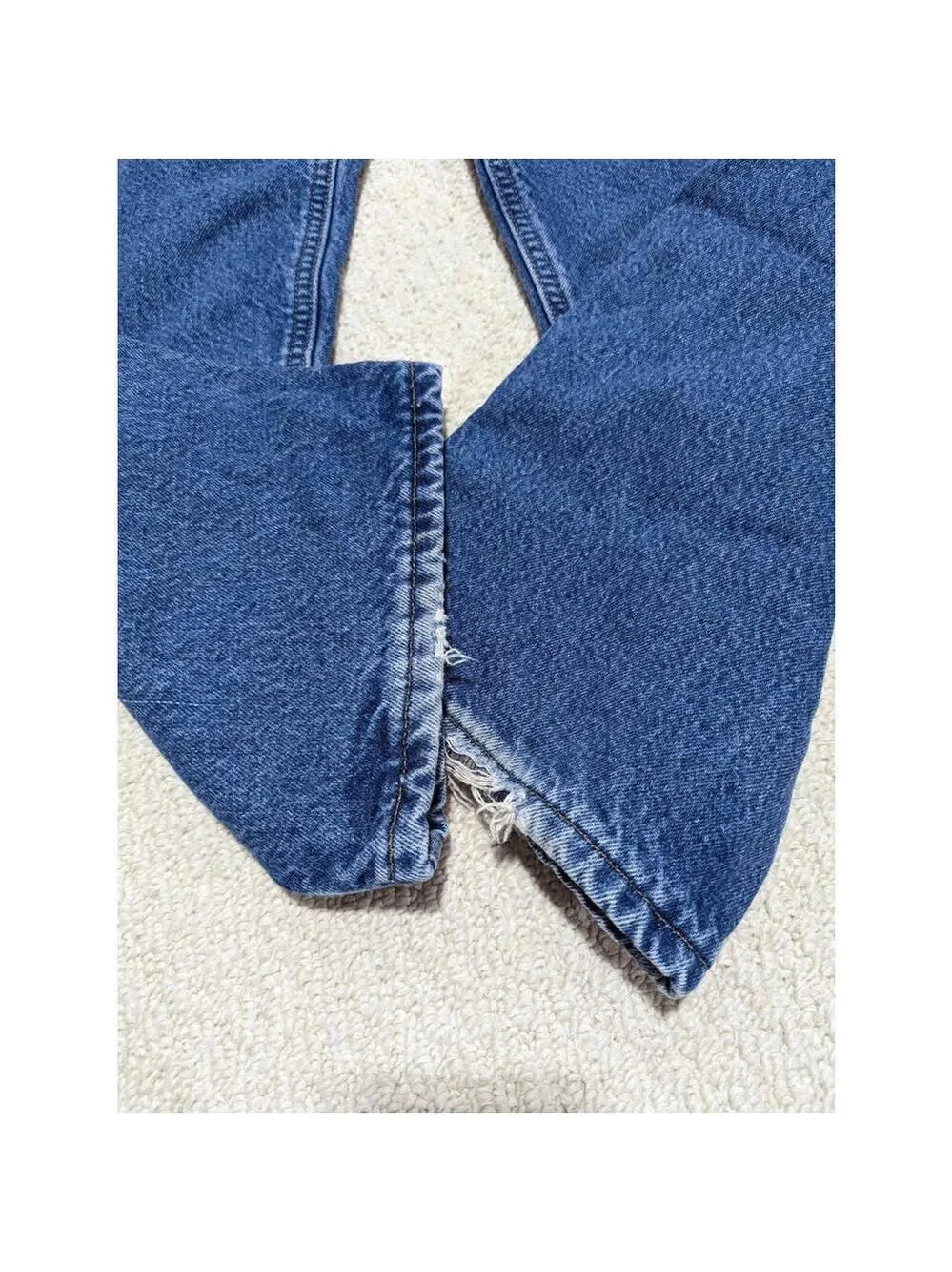 Carhartt Men's Blue Wash Mid-Rise Flannel Lined Jeans Size 38/30